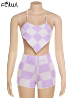 Load image into Gallery viewer, Summer Knitted Plaid Bodycon Two Piece Sets For Women