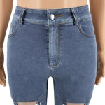 Load image into Gallery viewer, Fashion Sexy Women Summer Pants Female Streetwear Jeans Hollow Out Bottoms Eyelet Lace Up Trousers Women Denim Pants