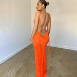 Load image into Gallery viewer, Backless Slim Cami Strap Long Dress