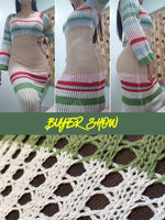Load image into Gallery viewer, Aproms Multi Striped Crochet Midi Dresses