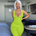 Load image into Gallery viewer, Women Close-fitting Sexy Ribbed Summer Sundress Solid Color Sleeveless Bodycon