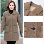 Load image into Gallery viewer, Middle-aged Mothers Faux lamb Wool Coat