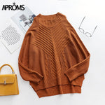Load image into Gallery viewer, Aproms Elegant Cold Shoulder Knitted Loose Sweaters Women