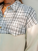 Load image into Gallery viewer, Simplee Office lady long sleeves plaid buttons pocket shirt coat women Patchwork loose causal coats Autumn female lapel outwear