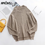 Load image into Gallery viewer, Aproms Elegant Cold Shoulder Knitted Loose Sweaters Women