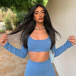 Load image into Gallery viewer, Long Sleeves Solid Navel Low Neck Bodycon