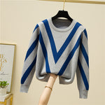 Load image into Gallery viewer, Knitted Women Sweater Loose Striped Jersey