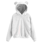 Load image into Gallery viewer, Fluffy hoodies Women kawaii Sweatshirt cute bear ear cap Autumn Winter Warm pullover Long Sleeve outwear Fleece coat moletom new