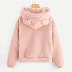 Load image into Gallery viewer, Fluffy hoodies Women kawaii Sweatshirt cute bear ear cap Autumn Winter Warm pullover Long Sleeve outwear Fleece coat moletom new