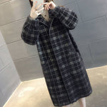 Load image into Gallery viewer, long plaid coat autumn winter thick loose suit collar warm autumn winter coat