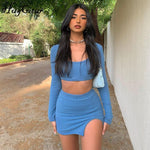 Load image into Gallery viewer, Long Sleeves Solid Navel Low Neck Bodycon