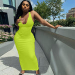 Load image into Gallery viewer, Women Close-fitting Sexy Ribbed Summer Sundress Solid Color Sleeveless Bodycon