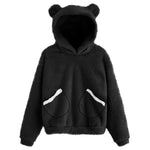 Load image into Gallery viewer, Fluffy hoodies Women kawaii Sweatshirt cute bear ear cap Autumn Winter Warm pullover Long Sleeve outwear Fleece coat moletom new