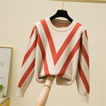 Load image into Gallery viewer, Knitted Women Sweater Loose Striped Jersey