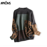 Load image into Gallery viewer, Aproms Elegant Leopard Print Oversized Pullovers