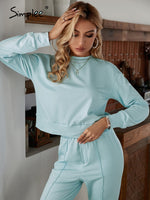 Load image into Gallery viewer, Simplee Casual split pleated women autumn pant set