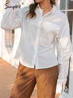 Load image into Gallery viewer, Simplee Cotton shirring pocket women shirt