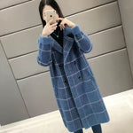 Load image into Gallery viewer, long plaid coat autumn winter thick loose suit collar warm autumn winter coat