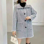 Load image into Gallery viewer, long plaid coat autumn winter thick loose suit collar warm autumn winter coat