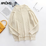 Load image into Gallery viewer, Aproms Elegant Cold Shoulder Knitted Loose Sweaters Women