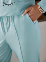 Load image into Gallery viewer, Simplee Casual split pleated women autumn pant set