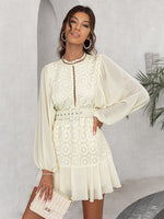 Load image into Gallery viewer, Simplee Elegant lace patchwork chiffon women dress summer