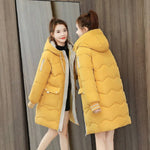 Load image into Gallery viewer, Oversized 4XL Hooded Mid-length Cotton Padded Coat Women Loose Warm Thicken Parka Fluffy Overcoat