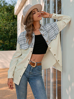 Load image into Gallery viewer, Simplee Office lady long sleeves plaid buttons pocket shirt coat women Patchwork loose causal coats Autumn female lapel outwear