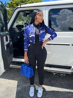 Load image into Gallery viewer, KLALIEN Fashion Casual Slim Coat Women Autumn Simple Print Letter Baseball Uniform Jacket Female Streetwear Sportswear Y2K