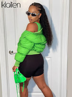 Load image into Gallery viewer, KLALIEN Fashion Casual Slim Zipper Winter Jacket Women Simple Solid Office Lady Warm Thicken Padded Jacket Office Lady Street