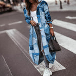 Load image into Gallery viewer, Femme Long Sleeve Solid Wide Waisted Trench Casual Women Streetwear Pockets Outerwear Single Breasted Turn Down Collar Jackets