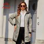 Load image into Gallery viewer, Spring coats Women parkas plus size Long warm zipper hooded pockets padded clothing
