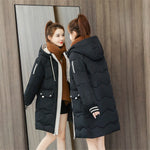 Load image into Gallery viewer, Oversized 4XL Hooded Mid-length Cotton Padded Coat Women Loose Warm Thicken Parka Fluffy Overcoat