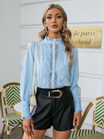 Load image into Gallery viewer, Simplee Chiffon elegant lace women sexy shirt
