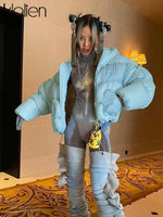 Load image into Gallery viewer, KLALIEN Winter Cotton-Padded Jacket Women Fashion Casual Slim Hooded Zipper Coat Female Streetwear Office Lady Streetwear New