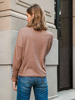 Load image into Gallery viewer, Simplee Women loose pearl button sweatshirt