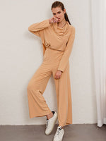 Load image into Gallery viewer, Simplee Elegant Solid long sleeve women two-piece jumpsuit Autumn winter pocket casual summer ladies fashion party jumpsuits