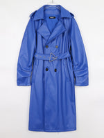 Load image into Gallery viewer, Lautaro Spring Autumn Long Faux Leather Trench Coat