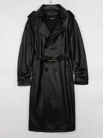 Load image into Gallery viewer, Lautaro Spring Autumn Long Faux Leather Trench Coat