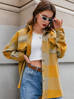 Load image into Gallery viewer, Simplee Streetwear loose plaid shirt jacket ladies Casual autumn women coat
