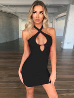 Load image into Gallery viewer, Sexy Dress Black Clothing Backless Hollow Out Bandage Strapless Club Party Night Summer Dresses