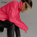 Load image into Gallery viewer, Blessyuki Oversized Cashmere Split Knitted Sweater Women