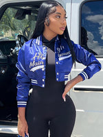 Load image into Gallery viewer, KLALIEN Fashion Casual Slim Coat Women Autumn Simple Print Letter Baseball Uniform Jacket Female Streetwear Sportswear Y2K