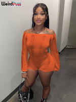 Load image into Gallery viewer, Weird Puss Rip Romper Women See Through Summer Clubwear
