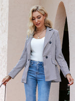 Load image into Gallery viewer, Plaid Classic Shoulder Pads Blazer