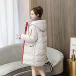 Load image into Gallery viewer, Oversized 4XL Hooded Mid-length Cotton Padded Coat Women Loose Warm Thicken Parka Fluffy Overcoat