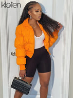 Load image into Gallery viewer, KLALIEN Fashion Casual Slim Zipper Winter Jacket Women Simple Solid Office Lady Warm Thicken Padded Jacket Office Lady Street