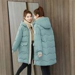 Load image into Gallery viewer, Oversized 4XL Hooded Mid-length Cotton Padded Coat Women Loose Warm Thicken Parka Fluffy Overcoat