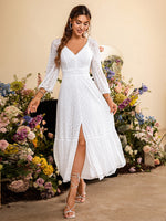 Load image into Gallery viewer, Simplee Elegant white bridesmaid party dress