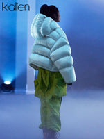 Load image into Gallery viewer, KLALIEN Winter Cotton-Padded Jacket Women Fashion Casual Slim Hooded Zipper Coat Female Streetwear Office Lady Streetwear New